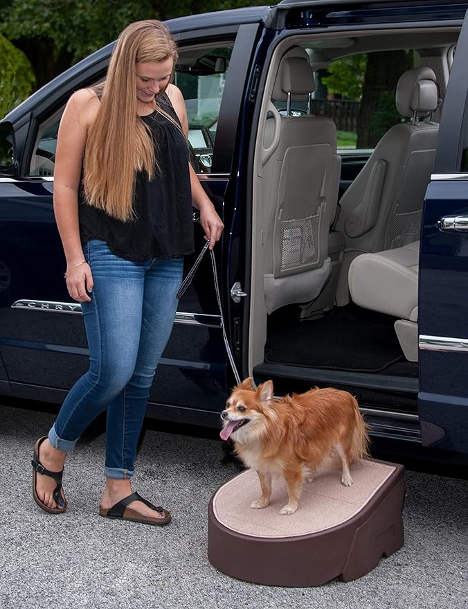 Pet Gear Stramp Stair and Ramp Combination for Dogs/Cats, Easy Step, Lightweight/Portable, Sturdy, Easy Assembly (No Tools Required), Espresso