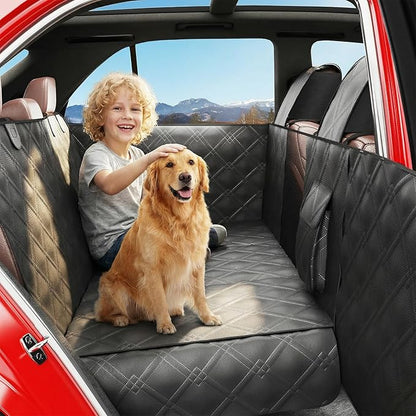 Surfcabin Back Seat Extender for Dogs – Waterproof Dog Seat Cover for Back Seat with Door Protection, Easy to Use and Clean, Hard Bottom, Holds 420 lbs Dog Hammock for Cars, SUVs & Small-Size Trucks