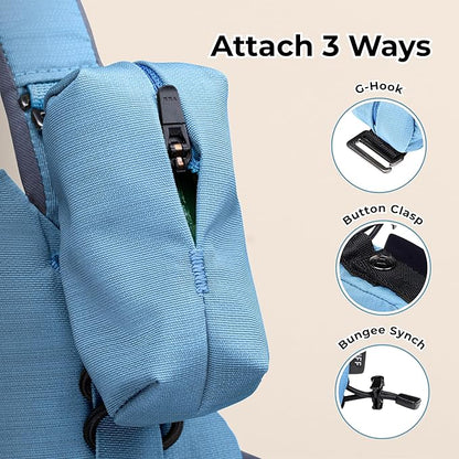 Poo Pouch – Recycled Nylon Dog Waste Bag Holder with Reflective Accents & Modular Strap Attachment for Walks & Travel (Coast)