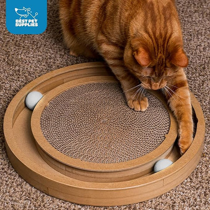 Best Pet Supplies Catify Cat Scratcher, Fun Interactive Scratchers, Posts, Poles, Claw Safe, Furniture Saver Indoor Play Support Natural Cat Behaviors Heavy Duty - Scratch & Spin, 15.75 x 15.75"