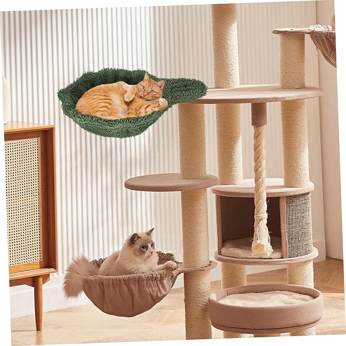 Cat Tree Hammock Replacement Bed Cozy Cat Tree Attachment Versatile Hanging Nest Flexible Installation Elegant Design Encourages Activity and Climbing