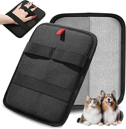 Electrostatic Pet Hair Removal Glove Dogs & Cats, 2026 Upgraded Magic Brush Tool, Washable Reusable Manicure-Friendly Open-Finger Pet Hair Remover for Couch, Car Interior, Furniture & Clothing(21cm)