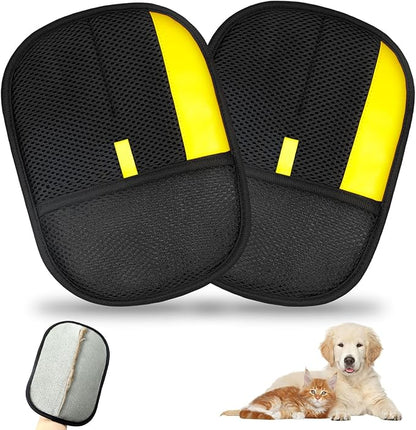 Pet Hair Removal Glove,2 Pcs Newly Upgraded Pet Hair Remover Gloves for Cats & Dogs,9.45″ x 7.1″ Large Electrostatic Pet Hair Gloves,Reusable Pet Hair Remover Tool For Couch Clothes Carpet Car Seat