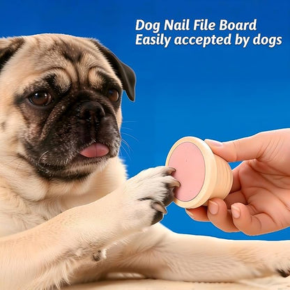 Dog Nail File Board Set with 3cr13 Stainless Steel Clipper, Quiet Dog Nail Scratch Board for Gentle Trimming, Pet Nail File for Dogs Cats Puppies, Durable Nail Care Tool