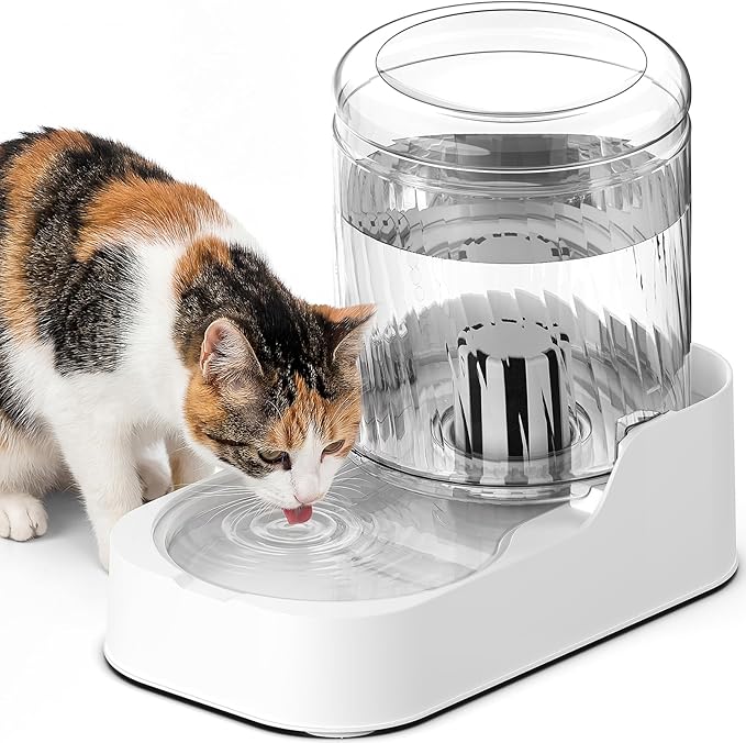 JUNSPOW Automatic Cat Water Dispenser, Dog Water Bowl Dispenser Adjustable Water Dispensing, Auto Pet Waterer for Cats and Dogs (Bowl not Included)