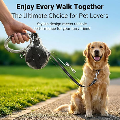 Retractable Dog Leash for Small Dogs, 13ft Reflective Retractable Leash with 360° Tangle-Free Design, Heavy Duty Nylon Tape Lead for Small to Medium Pets up to 50 lbs One-Handed Brake & Lock