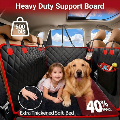 Dog Car Seat Cover for Back Seat, New Upgraded Heavy Duty Dog Car Seat Cover, Waterproof and Wear-Resistant Bench Back Seat Cover with Non-Slip Pad, 63"x52"Size Fits Cars, Trucks, SUVs