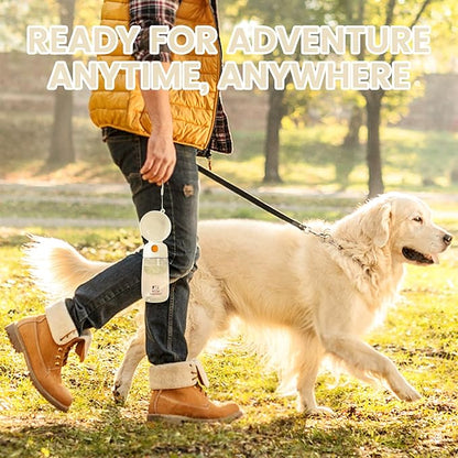Portable Dog Water Bottle, Large-Capacity Travel Water Dispenser for Cats and Small Dogs - White