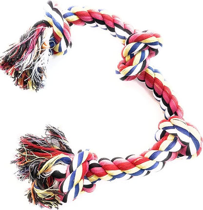 Colorful Heavy Duty Cotton Rope Dog Toy with Knots, Multicolor Braided Chew Toy for Dogs