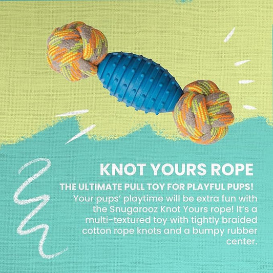 Health Extension SNUGAROOZ Knot Yours Dog Toys for Aggressive Chewers, Strong Rubber Rope, Indestructible & Heavy-Duty Puppy Teething Chew Toys, Perfect Funny Gifts, (9 Inches - Assorted Colors)