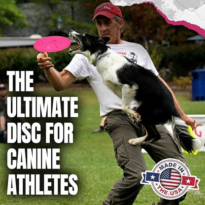 Hyperflite Nano Competition Standard Disc Dog Disc 4” (17g) | Official Skyhoundz Mini Flying Disc for Small Dog & Puppy | Long-Flying, Lightweight Dog Toy for Backyard, & Beach | Anti-Glare - Pink