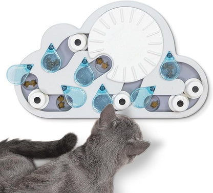 Catstages Nina Ottosson Rainy Day Puzzle & Play – Interactive Cat Puzzle Feeder for Indoor Cats, 19 Hidden Treat Compartments, Slow Feeder, Durable & Easy‑Clean
