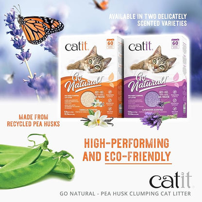 Catit Go Natural Pea Husk Clumping Cat Litter 12.3 lb, Natural