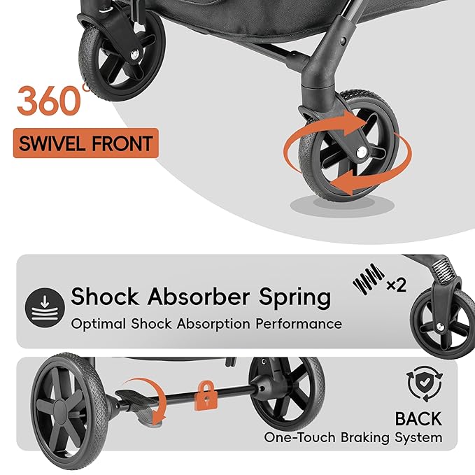 Dog Stroller for 2 Small Dogs or 1 Medium Pet, Low-Entry Design with Anti-Jump-Out, 600D Oxford Fabric, Up to 70 lbs,Black