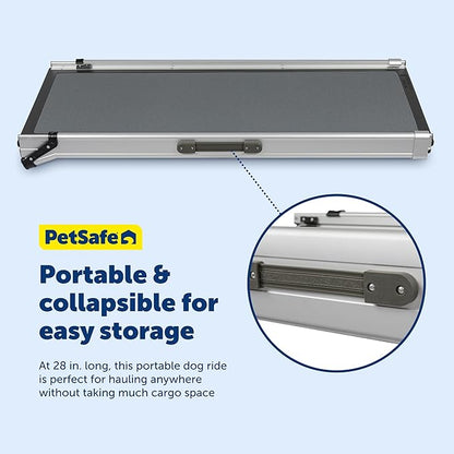 PetSafe Happy Ride Compact Telescoping Dog Ramp - Portable Pet Ramp for Cars, Trucks & SUVs with Adjustable Sizing - Non-Slip Design - Lightweight Pet Mobility Assistance - Compact