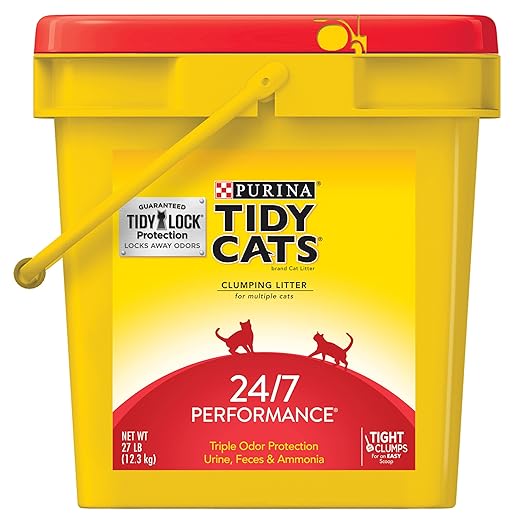 Purina Tidy Cats Clumping Cat Litter, 24/7 Performance Multi Cat Litter - 27 lb. Pail