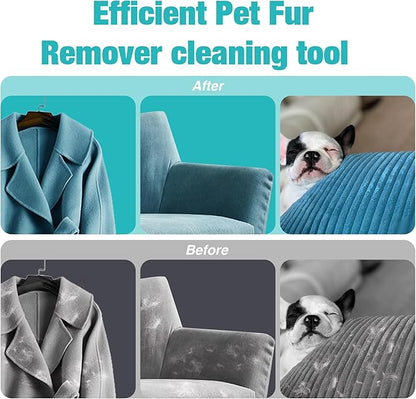 Double-Sided Pet Hair Removal Tool,Adjustable Height Carpet Pet Hair Removal Silicone Broom,Dog Cat Hair Remover Broom for Carpets, Floor Mats,Couch,Floor Squeegee (Blue Carpet Rake)