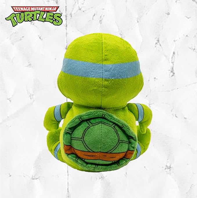 design LAB, Inc. Teenage Mutant Ninja Turtle Official Merchandise | TMNT Toys Squeaky Plush Dog Toy | Stuffed Animal Turtle Squeaks for Interactive Play | 2-Pack Leonardo & Raphael