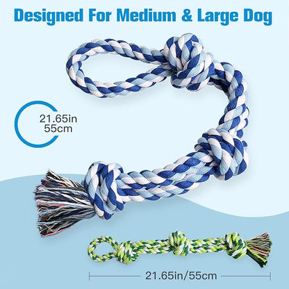 UPSKY Dog Rope Toys 2 Nearly Indestructible Dogs Toy for Medium to Large Breed, Dental Cleaning Chew/Tug Toy for Boredom, Dog Grinding Teeth for Aggressive Chewers