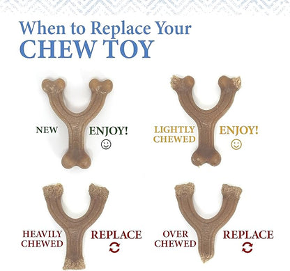 Nylabone Gourmet Style Wishbone Strong Chew Toy for Puppies, Puppy Enrichment Teething Toys, Peanut Butter Flavor, Small Dogs - Up to 25 Ibs, 1 Count