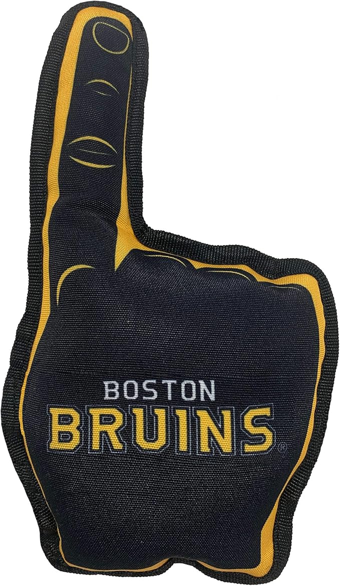 Pets First NHL Boston Bruins #1 Fan Toy for Dogs & Cats. Best Tough PET Toy with Inner Squeaker. Number One Premium Dog Toy for Strongest Chewers & Sports Fans, One Size