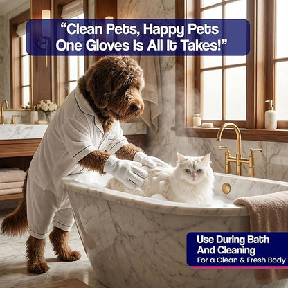 Glove & Go Grooming Wipes for Dogs & Cats - Paraben Free, Alcohol Free, Lick-Safe, Hypoallergenic, Oatmeal Scented Dog Wipes for Paws and Butt, Puppy Wipes (20 Count)