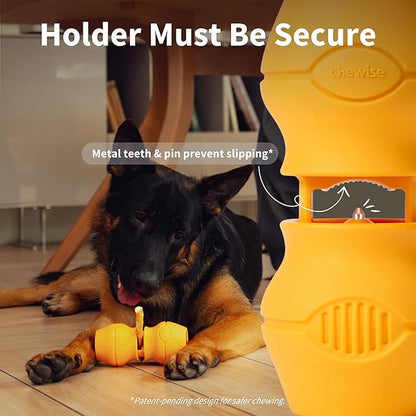 Chewise Bully Stick Holder, Improved Bully Sticks Holder, Ultimate Secure Heavy Duty, BPA-Free Safety Device to Prevent Choking, Fits Various Bully Sticks and Dog Sizes