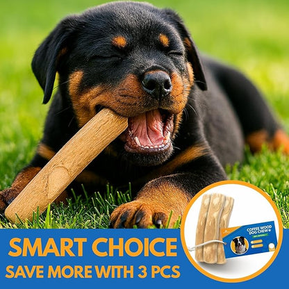 Set 3 of Coffee Wood Dog Chew Toy – Coffee Chew Stick for Large Dogs - Teeth Cleaning & Stress Relief – Safe, Durable & Eco-Friendly Dog Chew Toy (Large - Over 55 lbs)