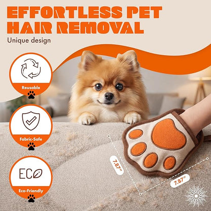Blueppyness FurAway Glove – Electrostatic Pet Hair Removal Glove for Pets, Furniture, Carpet & Laundry | Reusable Lint Remover Mitt for Cat & Dog Hair | Soft, Durable, Fun Design & Improved Grip
