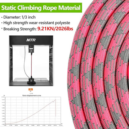 NTR 15FT Training Leash for Dogs, Pink Dog Rope Leash with Swivel Lockable Hook and Comfortable Padded Handle, Dog Lead line for Walking, Hunting, Camping, Backyard for Small Medium and Large Dogs
