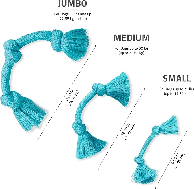 Playology Dog Toys | Dri-Tech Rope Toy Tug of War Rope for Aggressive Chewers | Small Peanut Butter Scented Toy - Easy to Clean and Made from Non Toxic Materials