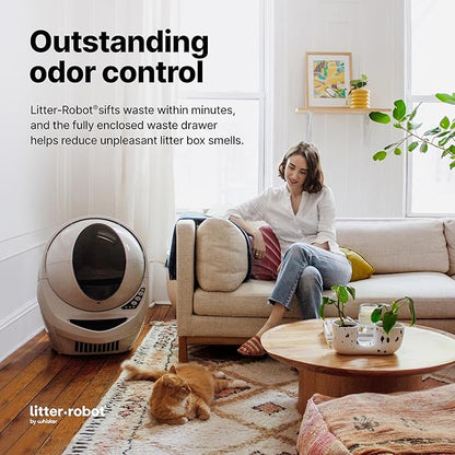 Litter-Robot 3 Connect by Whisker, Beige - Automatic, Self-Cleaning Cat Litter Box, App Control, Helps Reduce Litter Box Odors, Works with Any Clumping Litter, WhiskerCare 1-Year Warranty