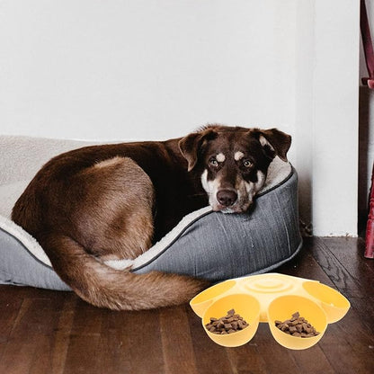 Decorative Pet Food Bowl Flower Design Multi-Puppy Feeder for Cats and Dogs Dining and Treats