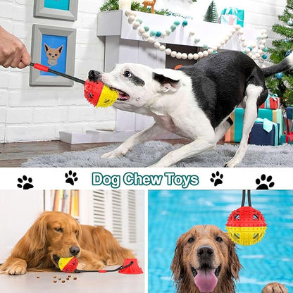 Coolplay Suction Cup Tug of War Toy for Aggressive Chewers, Interactive Treat Dispensing Rope Toy, Dog Enrichment Toys