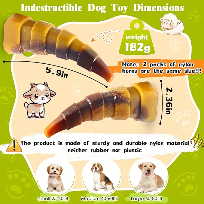 Dog Chew Toys for Aggressive Chewers, 2 Pack Indestructible Dog Toys for Large Dogs, Super Chewer Pet Toy for Large Medium Small Breed