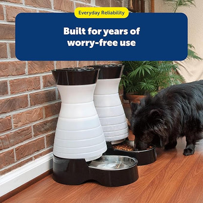 PetSafe Healthy Pet Food Station - Automatic Indoor Gravity Cat & Dog Feeder - Space-Saving Self Feeder - Easy to Clean - Medium - Up to 4 lb Kibble Capacity