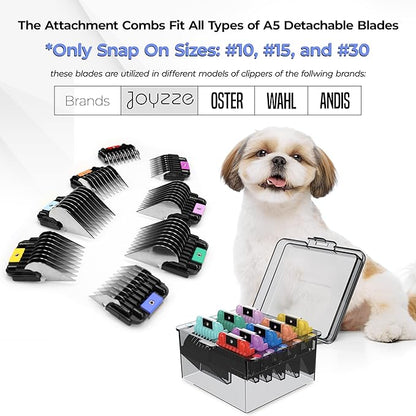 A5 Clipper Stainless Steel Comb Set – Grooming Guide Combs for Dogs, Cats & Horses – Fits Detachable Blades #10, #15, #30 – Not Compatible with 5-in-1 Clippers