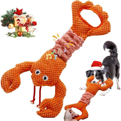 Tug of War Dog Toy, Squeaky Dog Toys Interactive Lobster Puppy Toys with Crinkle Paper to Keep Them Busy