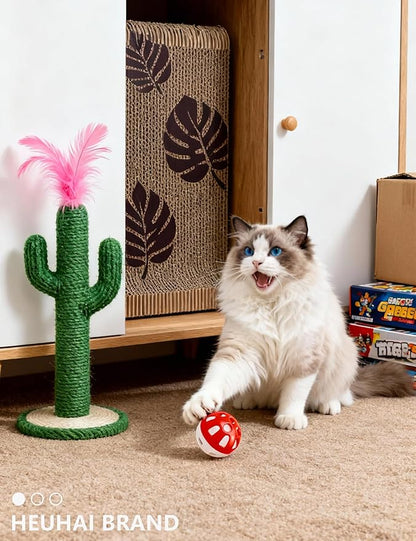 6 Pcs Indoor Cat Toys Balls for Kitten with 4 Bell Balls 2 Plush Balls Soft Durable Interactive Play for Cats (1.5'')
