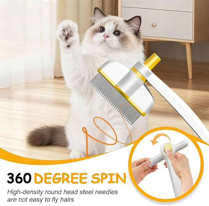 Pet Hair Removal Glove Thickened and Flea Brush,Upgraded Reusable Electrostatic Pet Hair Glove and Self-Cleaning Flea Comb with One-Touch Release,Hair Remover Tool Set for Couch, Carpet and Dogs,Cats