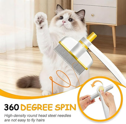 Pet Hair Removal Glove Thickened and Flea Brush,Upgraded Reusable Electrostatic Pet Hair Glove and Self-Cleaning Flea Comb with One-Touch Release,Hair Remover Tool Set for Couch, Carpet and Dogs,Cats