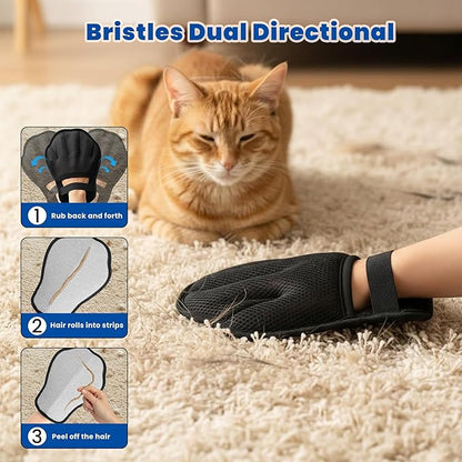 Pet Hair Removal Gloves, Reusable Electrostatic Pet Removal Gloves for Cats & Dogs, Magic Brush Pet Hair Remover Tool for Couch, Carpet,Laundry,Sofa