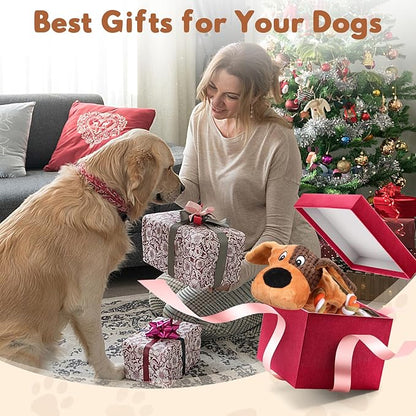 Squeaky Dog Toys, Tug of War Dog Toy for Large Dogs, Plush Puppy Toys with Pull Rope, Interactive Dog Toys for Small, Middle, and Big Dogs