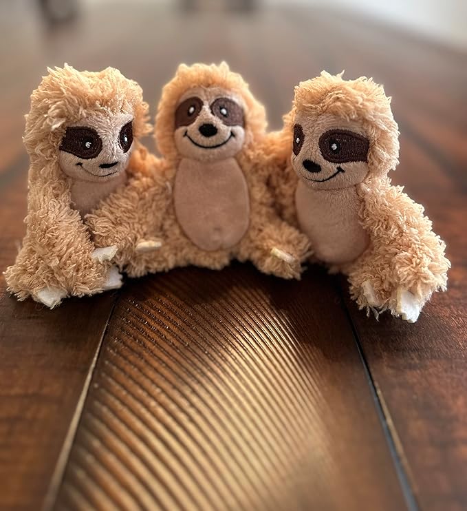 Glow Pups Sloth Dog Toy, Dog Squeaky Toy, Tree with Hide and Squeak Plush Toys for Dogs, Toy, Puzzle Toy for Small and Medium Size Dogs. (3 Pack: Replacement Animals, Sloth)