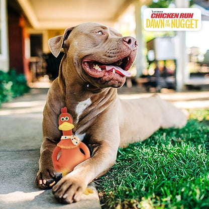 Multipet Chicken Run Ginger Latex Dog Toy - Durable Squeaky Toy for All Dogs - Easy-to-Clean Latex Squeaky Toys - for Cuddling, Chewing & Playing (9.5")