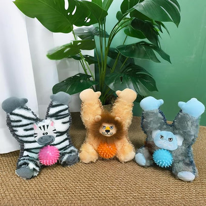 Grey Brown Sloth Plush Spiky Squeaky Dog Toy for Chewers Puppy Teething Chew Toy Cute Soft Funny Durable Stuffed Animal Interactive Tough Dog Toy for Small Medium Large Dogs Toy Gift 22cm/8.66in
