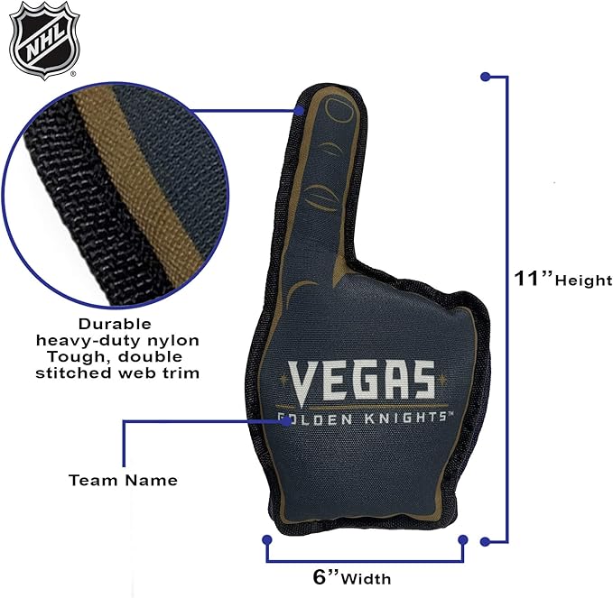 Pets First NHL Las Vegas Golden Knights #1 Fan Toy for Dogs & Cats. Best Tough PET Toy with Inner Squeaker. Number One Premium Dog Toy for Strongest Chewers & Sports Fans, One Size