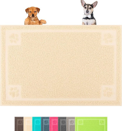 Darkyazi Pet Feeding Mat Large for Dogs and Cats,24"×36" Flexible and Easy to Clean Feeding Mat,Best for Non Slip Waterproof Feeding Mat (Beige)