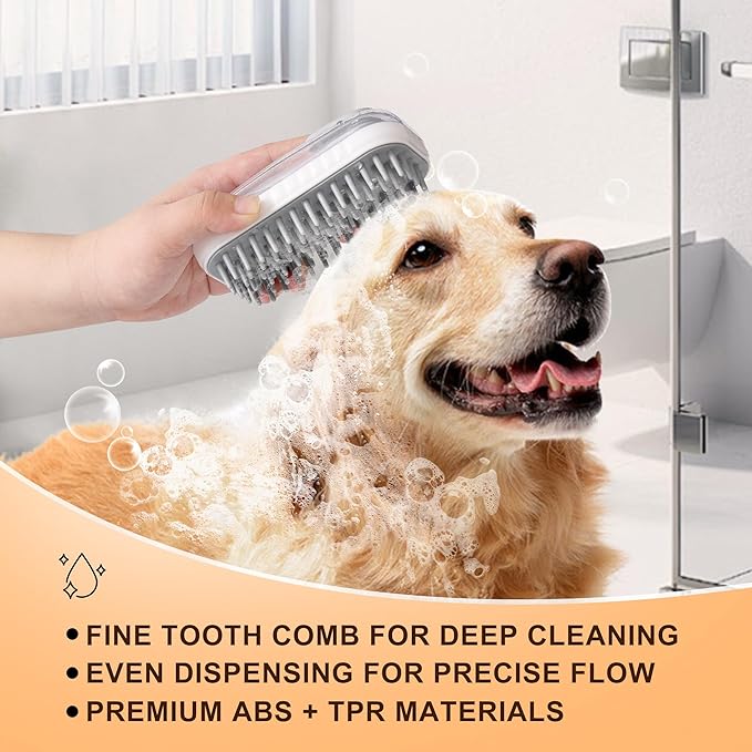 Spritz Defur Comb for Cats | Upgraded Electric Steam Cat Brush | Steam Brush for Cats | Cat Nail Clippers with Safety Design | Pet Bath Brush with Gel Dispenser |3PCS Premium Grooming Supplies, khaki