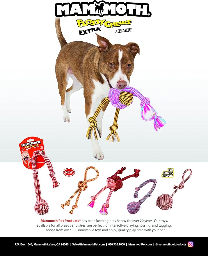 Mammoth Pet Products 43725185: Extra Flossy Chew Monkey Fist Dog Toy, 10In